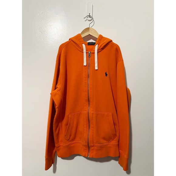 Polo Ralph Lauren Orange Hybrid Full-Zip Hoodie Size Large - Picture 1 of 8